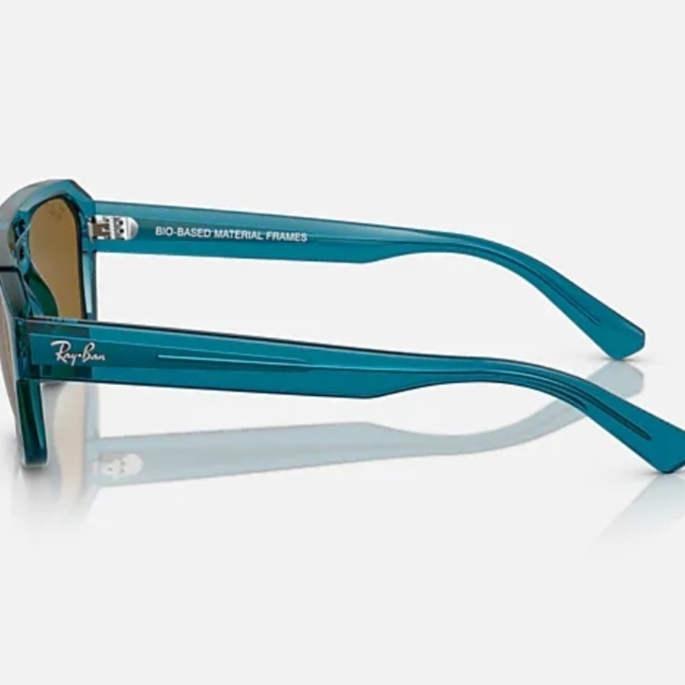 Ray-Ban Corrigan Bio-based Sunglass Frames. Polished Transparent Light Blue - Picture 14 of 16